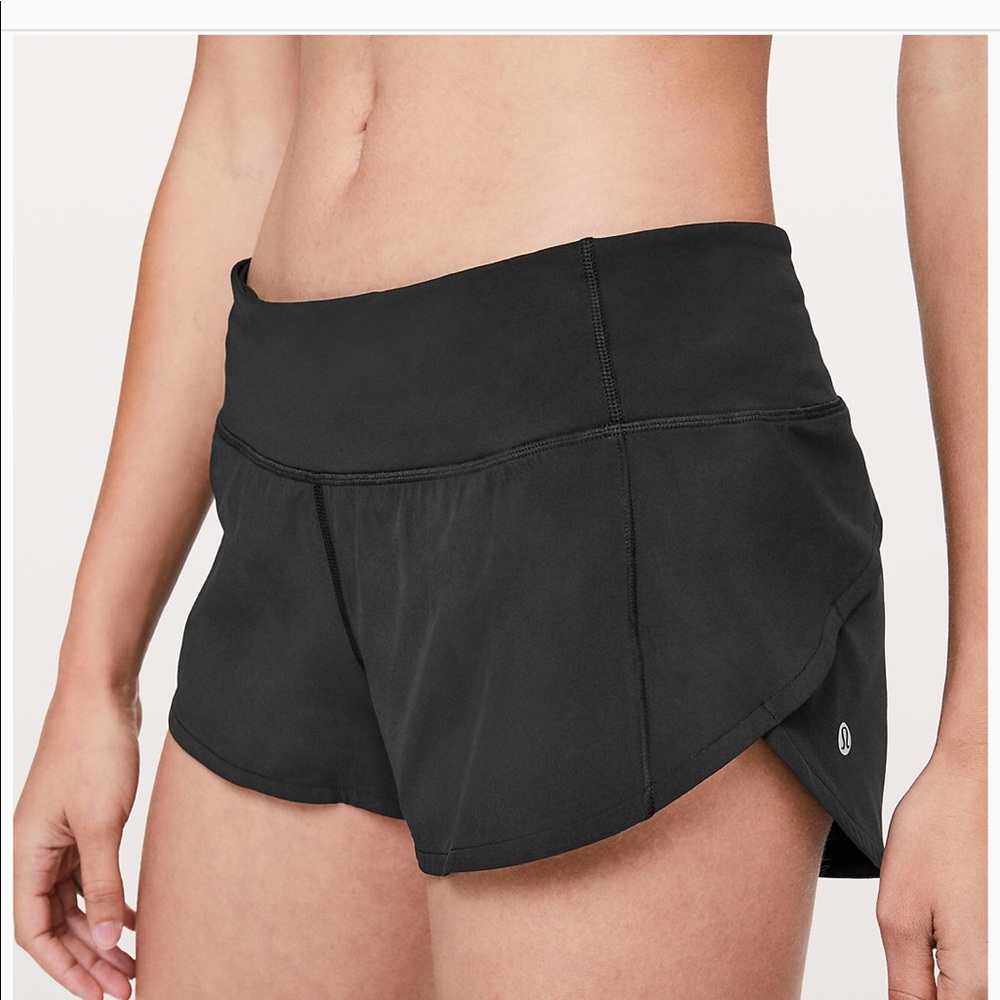 LULU LEMON Black Speed Up Shorts